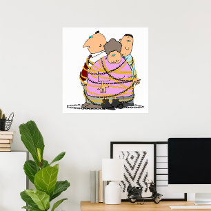 Affiche Unité symbolique humoristique enchaînée ensemble