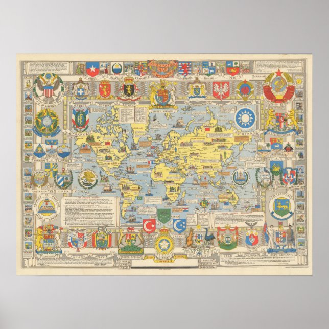 Affiche United Nations Map of the World (Devant)