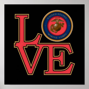 Affiche United States Marine Corps Love