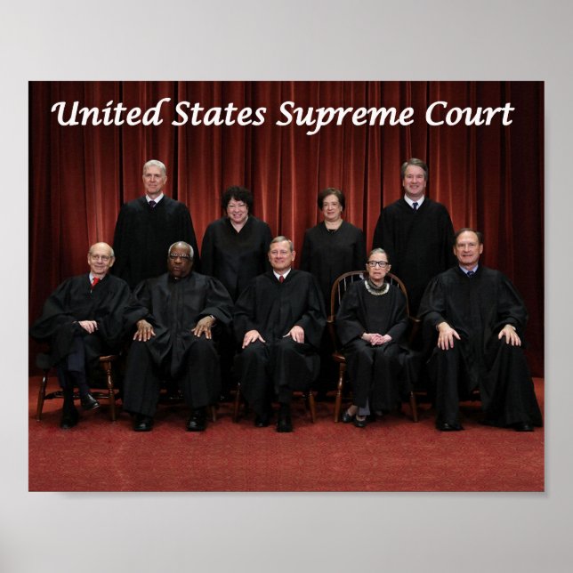 Affiche United States Supreme Court Justices 2018 (Devant)