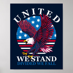 Affiche United We Stand - Eagle et American Flag