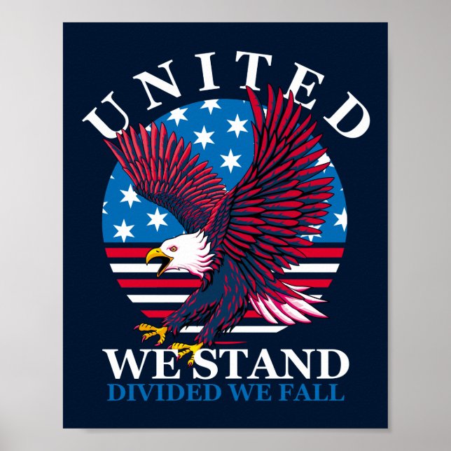 Affiche United We Stand - Eagle et American Flag (Devant)