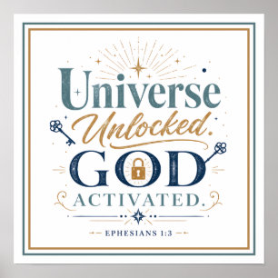 Affiche Univers débloqué Dieu activé Citations spirituelle