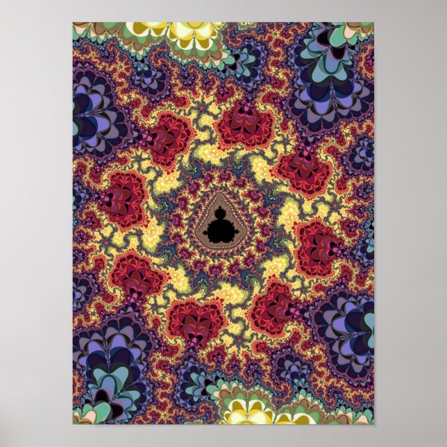Affiche Univers fractal de Mandelbrot Tapisserie psychédél (Devant)