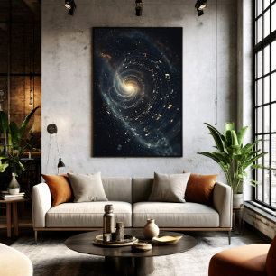 Affiche Univers musical abstrait en spirale