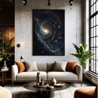 Affiche Univers musical abstrait en spirale