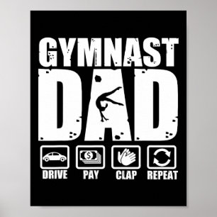 Affiche Unny Gymnast Papa Fière Gymnastique Père Humour Gr
