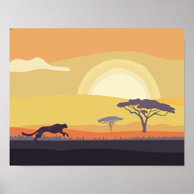 Affiche Untamed Cheetah 14"x 11" Art Print (Devant)