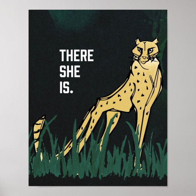 Affiche Untamed Cheetah There She Is 11"x 14" Art Print (Devant)