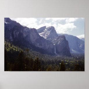 Affiche Upper Yosemite Falls Californie Vintage