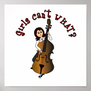 Affiche Upright String Double Bass Girl
