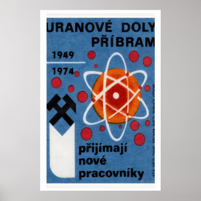 Affiche Uranium Mining - Matchbox Print - Czech Wall Art (Devant)