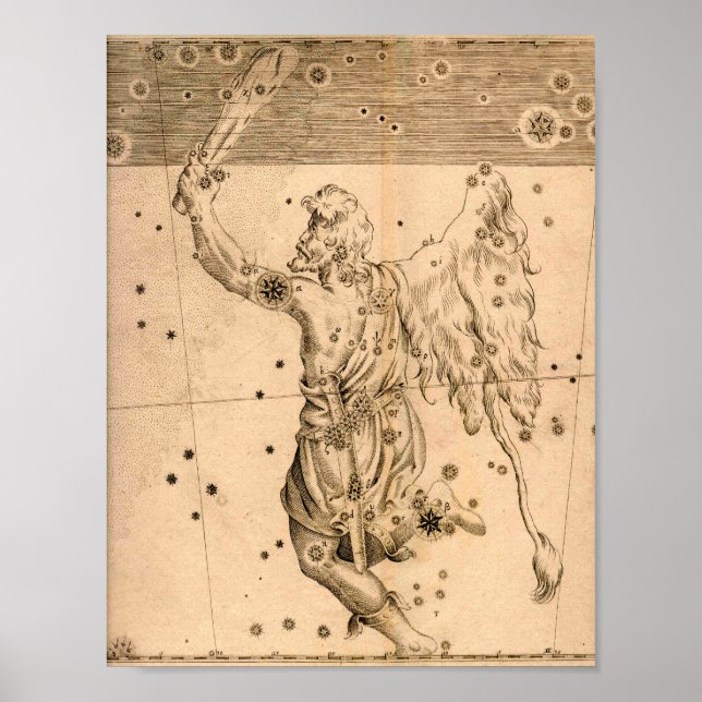 Affiche Uranometria Orion Johann Bayer (Devant)