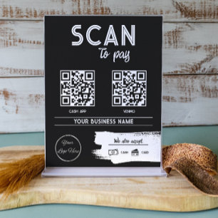 Affiche Urbain noir 2 QR codes balayage masculin à payer
