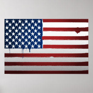 Affiche urbaine de drapeau des Etats-Unis