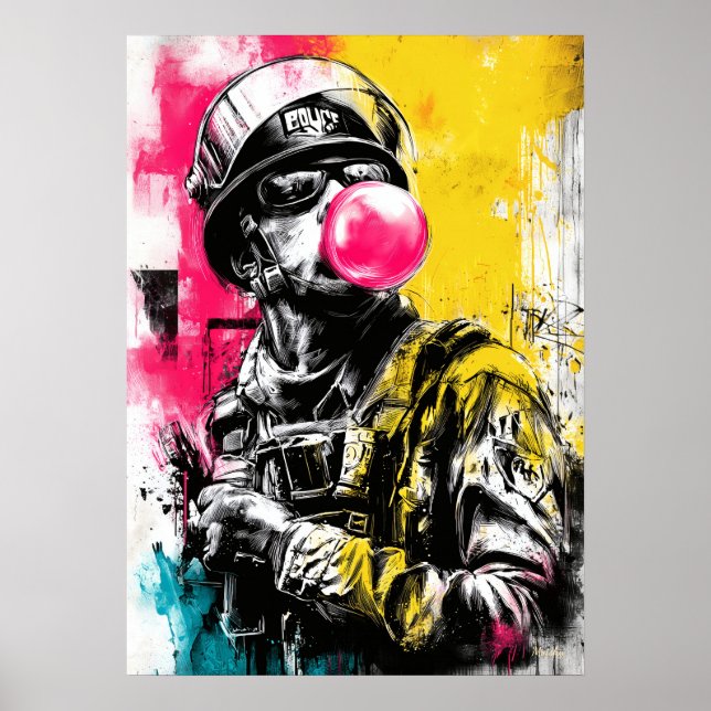 Affiche Urban Tactical Figure With Bubblegum Contemporary  (Devant)