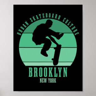 Affiche Urne de skateboard de Brooklyn New York City