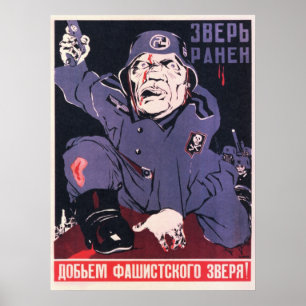 Affiche URSS 2ème guerre mondiale Propagande soviétique 19