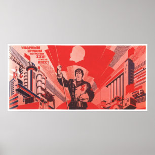 Affiche URSS CCCP Guerre froide Union soviétique Propagati