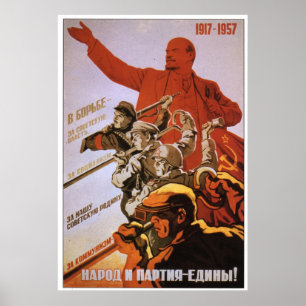 Affiche URSS CCCP Guerre froide Union soviétique Propagati