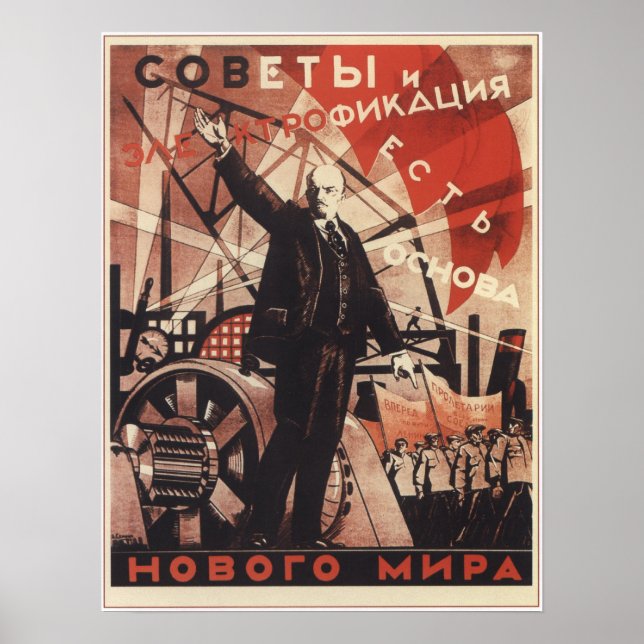 Affiche URSS Union soviétique 1924 Chemin de fer (Devant)