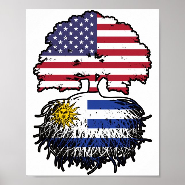 Affiche Uruguay Amérique uruguayenne drapeau des racines d (Devant)