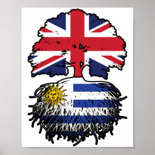 Affiche Uruguay Britanniques Royaume-Uni drapeau des racin