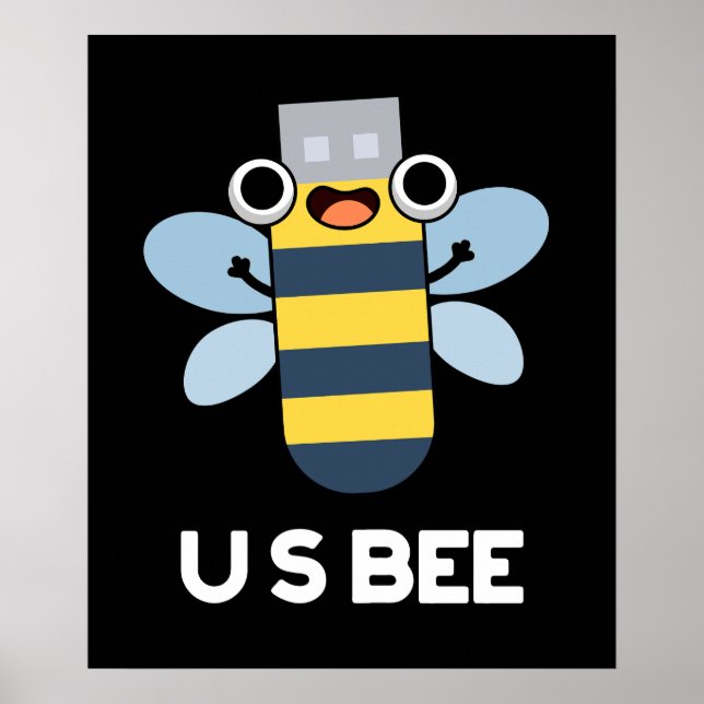Affiche US Bee Funny USB - Jeu technique Dark BG (Devant)