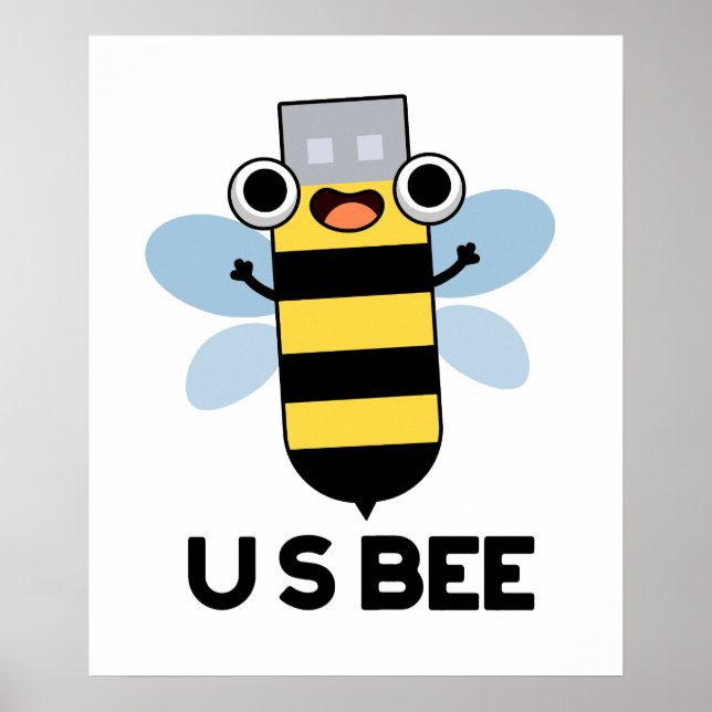 Affiche US Bee Funny USB Technical Pun (Devant)