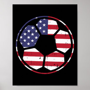 Affiche Us Drapeau Football Ll Football Vintage 4 juillet