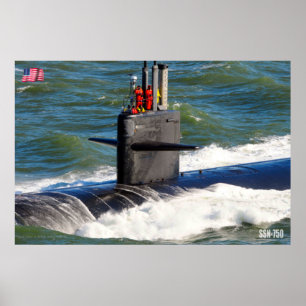 AFFICHE US FAST ATTACK SOUS-MARINE - SSN-750