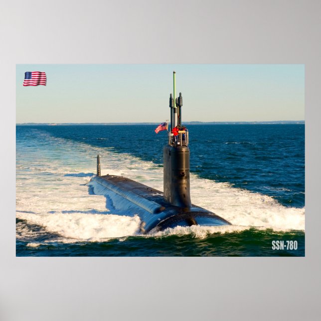 AFFICHE US FAST ATTACK SOUS-MARINE - SSN-780 (Devant)