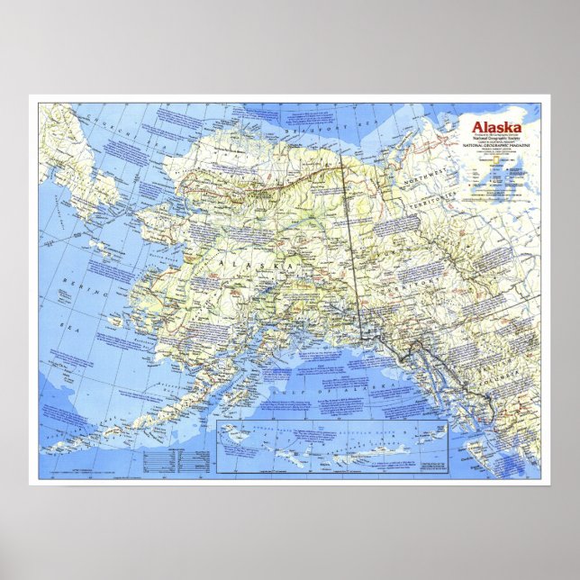 Affiche " USA : 1984/today Alaska - Carte détaillée (Devant)