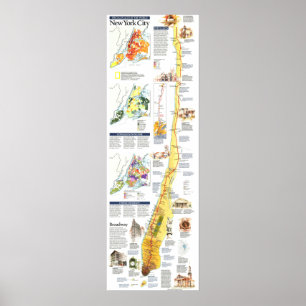 Affiche " USA : 1990 New York MANHATTAN map ...