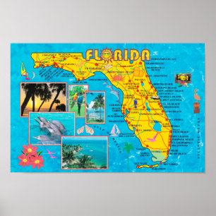 Affiche " USA : 2012/heute Florida - Urlaubs Postkarte ...
