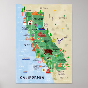 Affiche " USA : 2021/heute Kalifornien - Nationalpark Kart