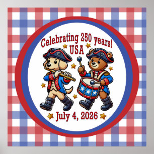 Affiche USA 250e anniversaire Souvenir - Patriotique