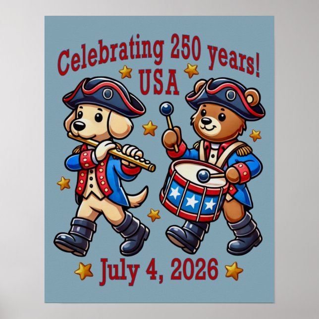 Affiche USA 250th Anniversary Souvenir - Patriotique (Devant)