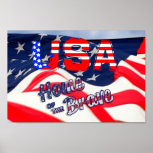 Affiche USA Accueil du Brave Flag