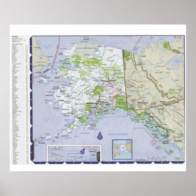 Affiche " USA : Alaska MAP ... (Devant)