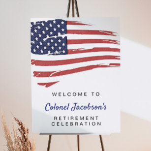 Affiche USA American Flag Retraite militaire Bienvenue