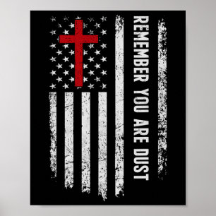 Affiche Usa Drapeau Croix Rappelez-Vous Que Vous Êtes Dust