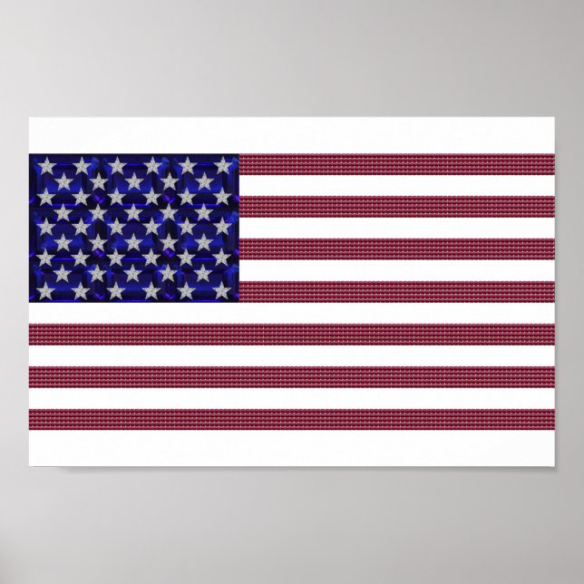 Affiche USA Drapeau Gemstone Art (Devant)
