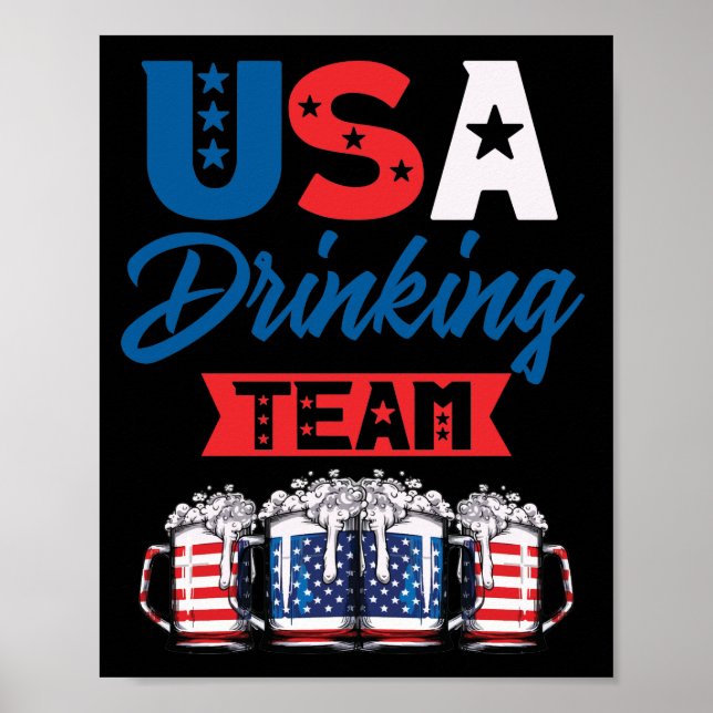 Affiche USA Drating Team Boire Beer Lover Independence (Devant)