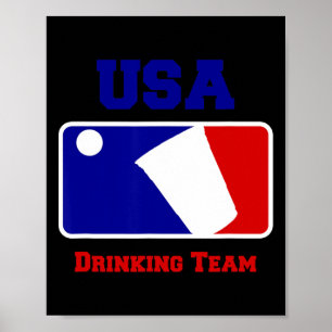 Affiche Usa Drick Team Funny Party Beer Pong Jeu