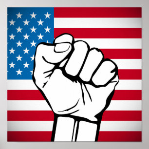 Affiche USA Flag   Rising Fist