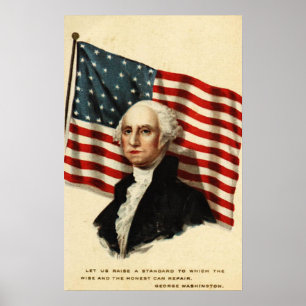 Affiche USA-George Washington Flag