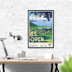 Affiche USA Golf Open 2021 TORREY PINES cadeaux