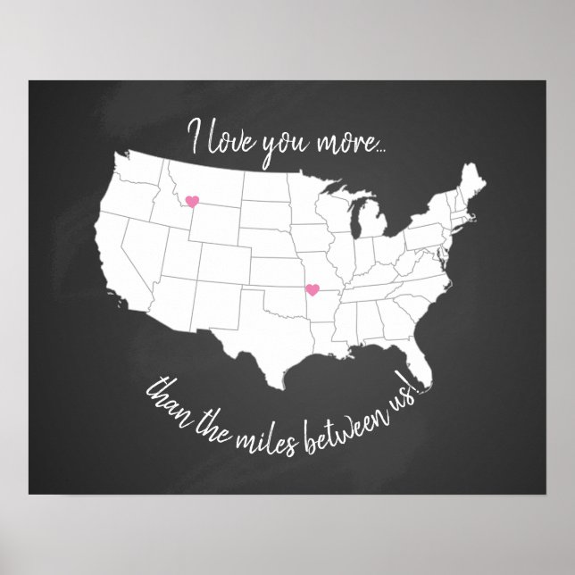 Affiche USA Je t'aime plus que les kilomètres entre nous (Devant)