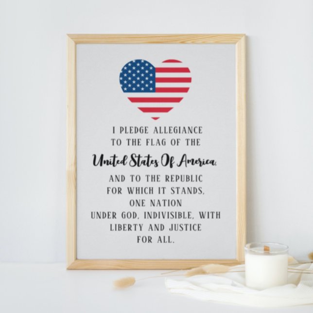 Affiche USA Le serment d'allégeance American Flag Heart (Créateur téléchargé)